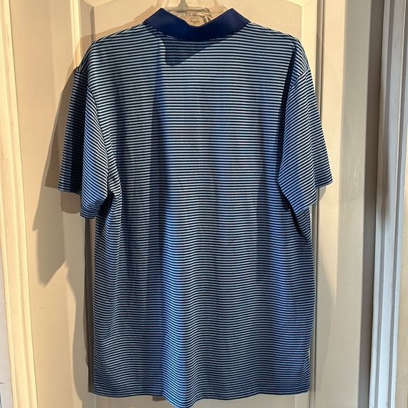 Southern Tide Men's L Tide to Trail Blue & White Striped Jersey Knit Polo Shirt - Picture 6 of 6